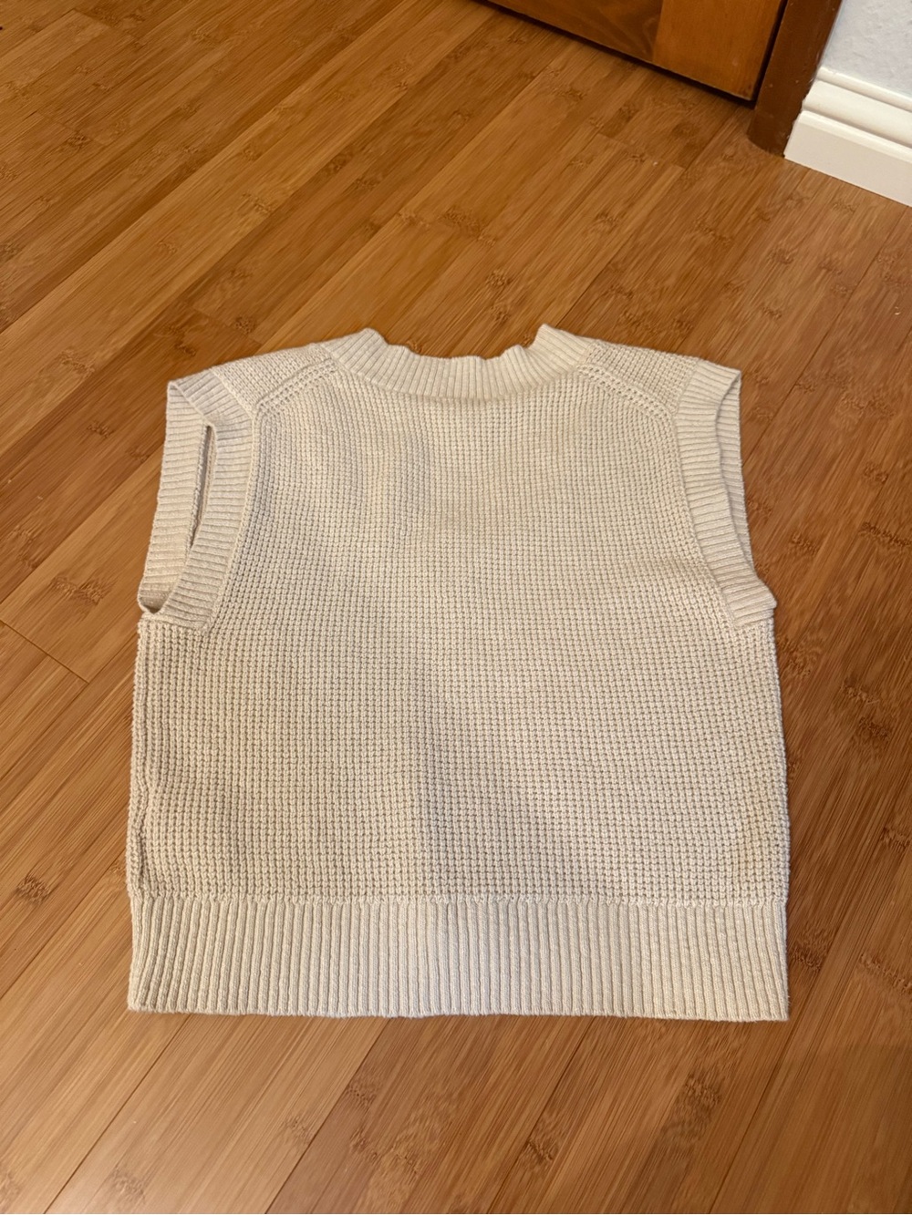 Madewell Ivory Knit V-Neck Sweater Vest - Picture 3 of 3